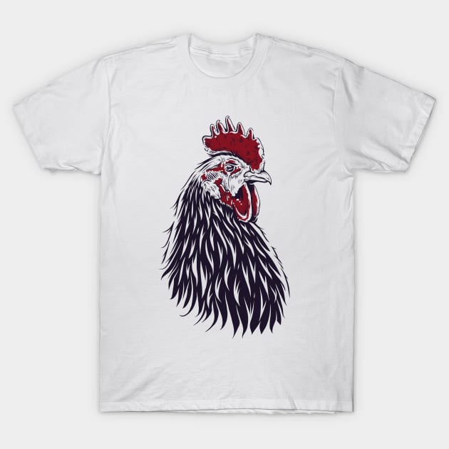 Rooster Head T-Shirt by Mako Design 